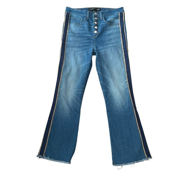 Veronica Beard Carolyn Baby Boot Cropped Tux Button Fly Jeans Size 28x25 - Picture 2 of 12